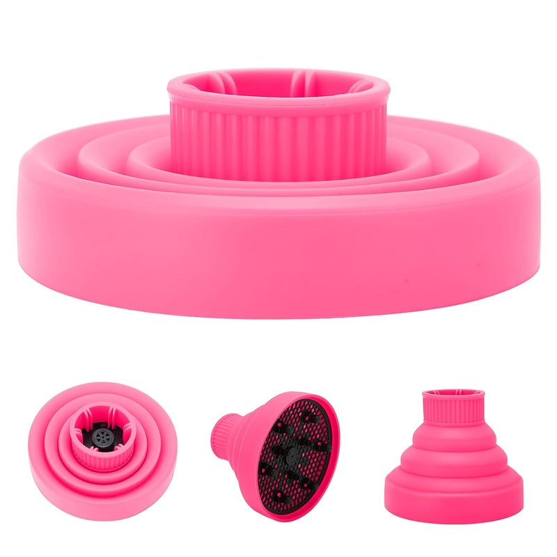 woobles Universal Hair Diffuser, Collapsible Hair Dryer Diffuser Portable Travel Folding Hair Blow Dryer Diffuser Curly or Wavy Hair Styling Tool Hair Dryer Diffuser Nozzle for Hair Dryers(pink) - Image 3